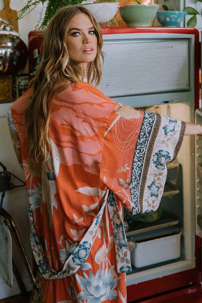 Retro Printed Bohemian Kimono Tunic