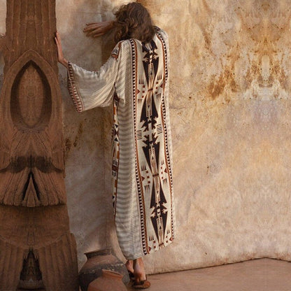 Retro Printed Bohemian Kimono Tunic