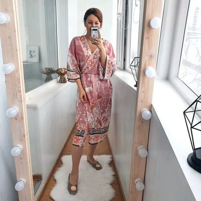 Retro Printed Bohemian Kimono Tunic