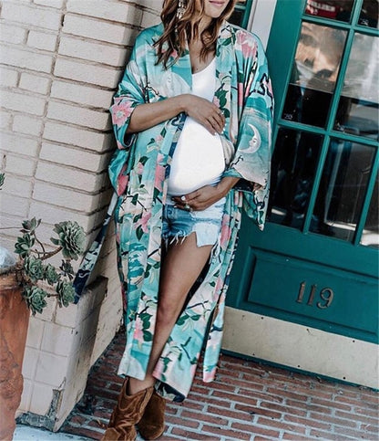 Retro Printed Bohemian Kimono Tunic