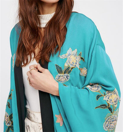 Retro Printed Bohemian Kimono Tunic