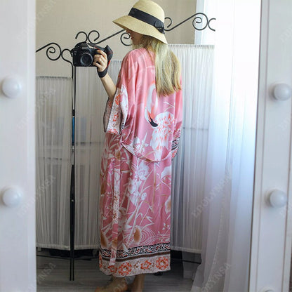 Retro Printed Bohemian Kimono Tunic