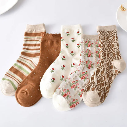 Flower Embossed Socks