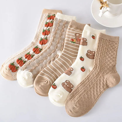 Flower Embossed Socks