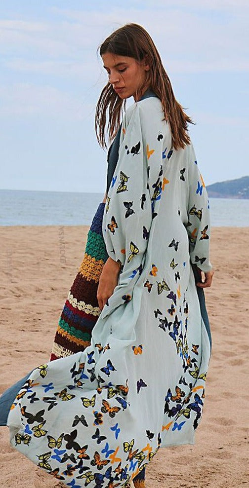 Retro Printed Bohemian Kimono Tunic