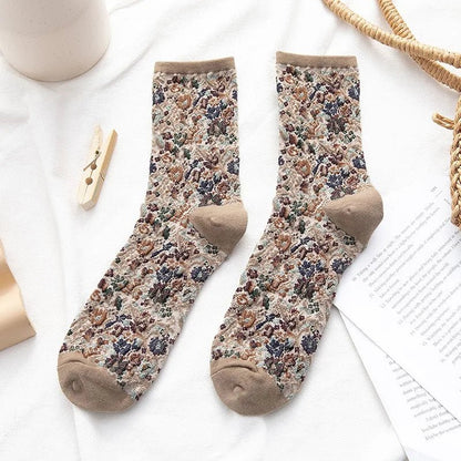 Floral Embossed Socks - Nature Inspires