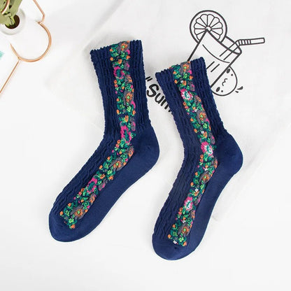 Floral Embossed Socks - Nature Inspires