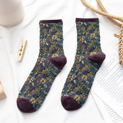 Floral Embossed Socks - Nature Inspires