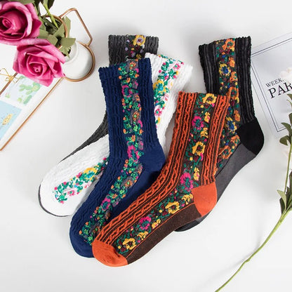 Floral Embossed Socks - Nature Inspires