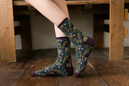 Floral Embossed Socks - Nature Inspires