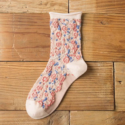 Floral Embossed Socks - Nature Inspires