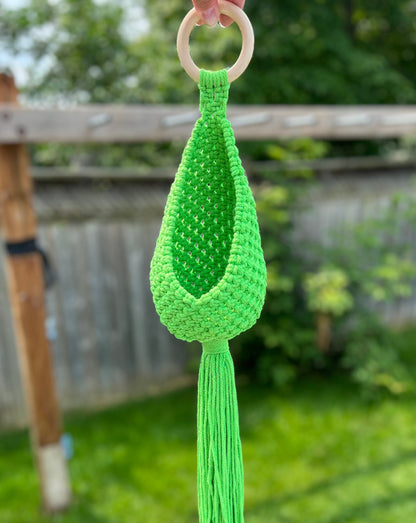 Green Macramé Hanging Nest