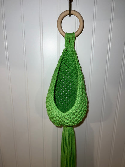 Green Macramé Hanging Nest