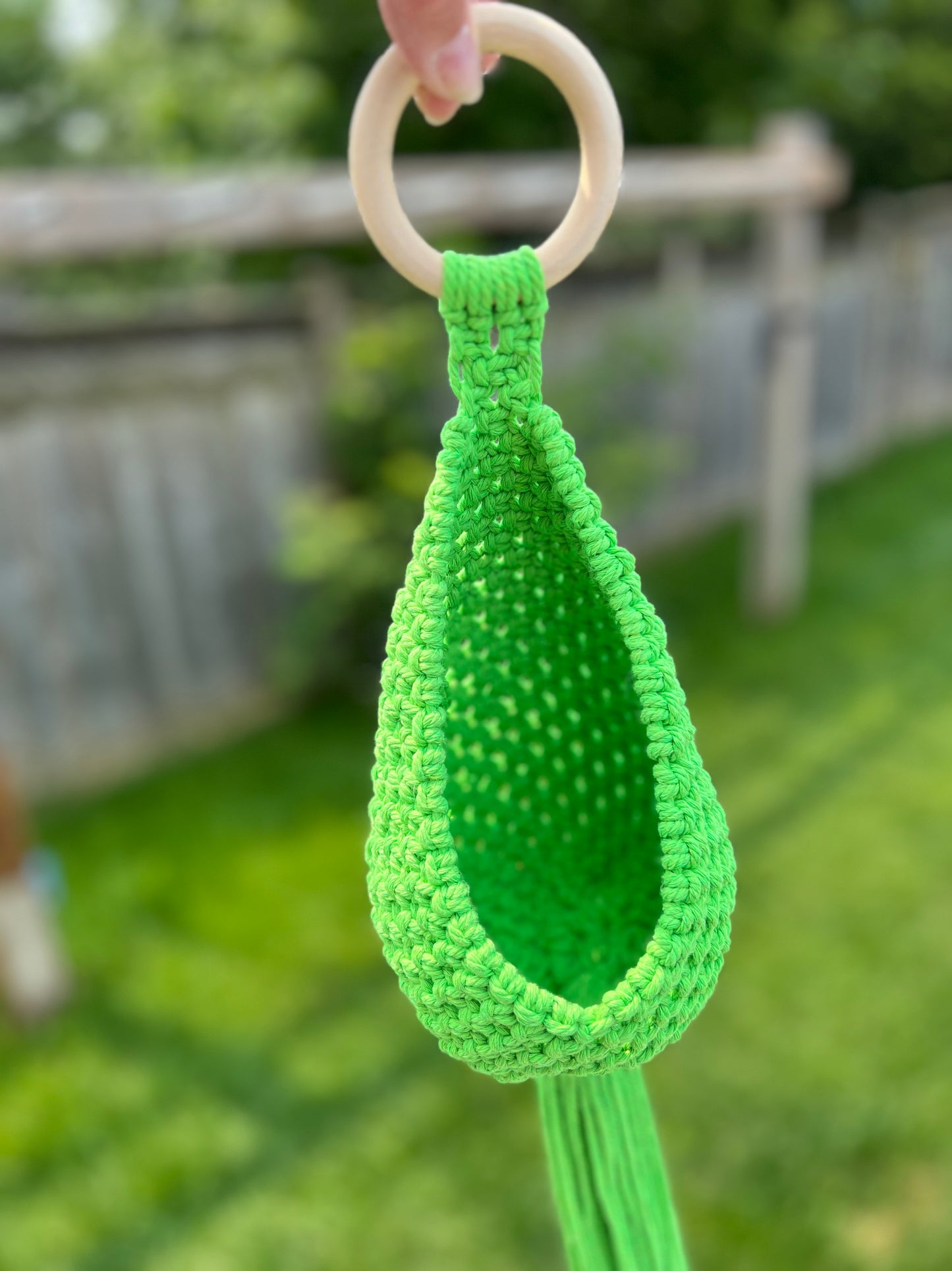 Green Macramé Hanging Nest