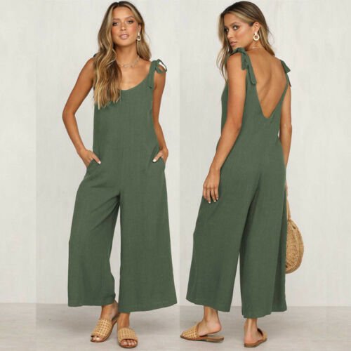 Loose Overall Romper With Pockets - Nature Inspires