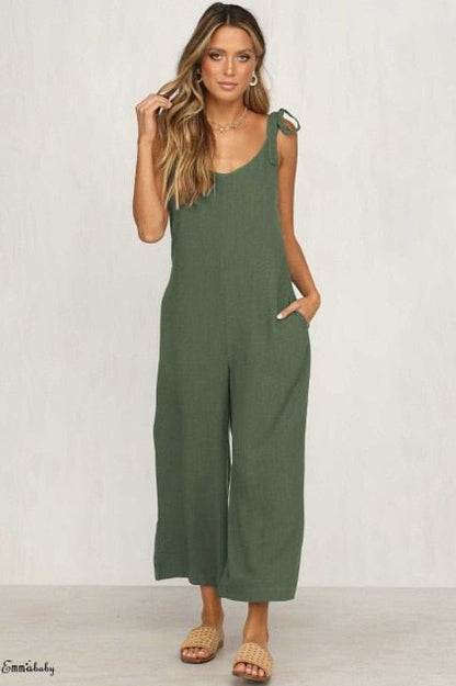 Loose Overall Romper With Pockets - Nature Inspires