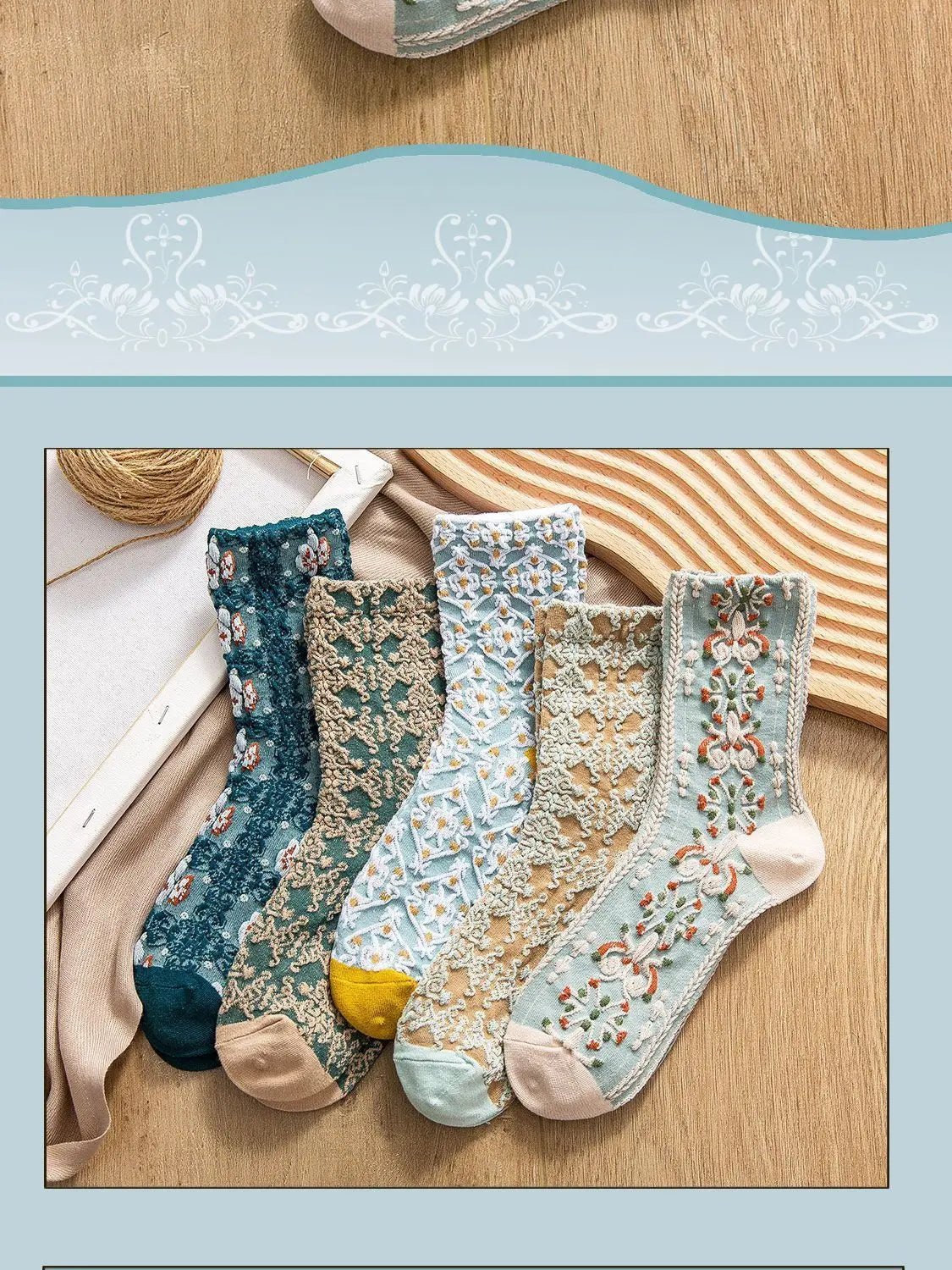 More Embossed Flower Socks - Nature Inspires