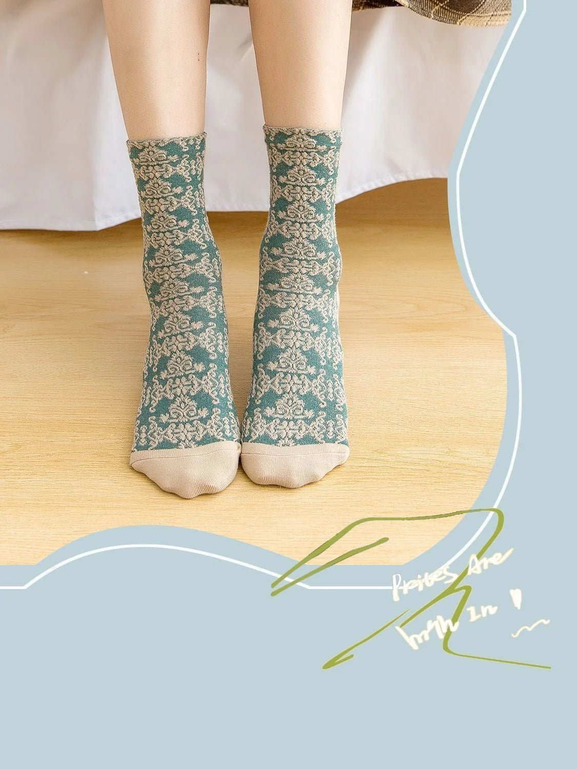 More Embossed Flower Socks - Nature Inspires