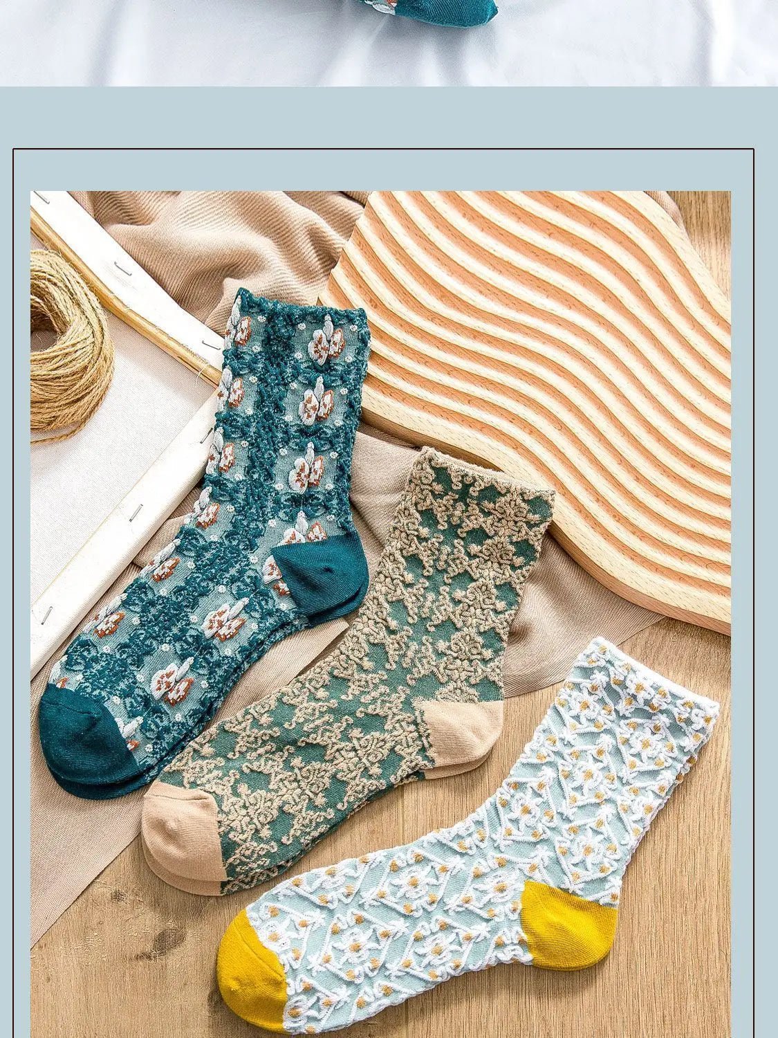 More Embossed Flower Socks - Nature Inspires