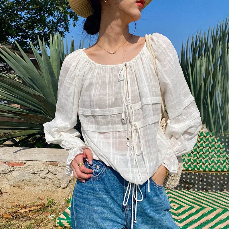 Sheer Tiered Vintage Gypsy Blouse - Naturenspires