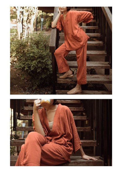 100% Cotton Gauze PJ Robe Sets - Naturenspires