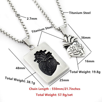 Anatomical Heart Pendant Necklace Set - Naturenspires