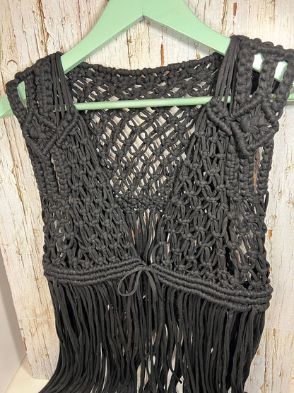 Black Jersey Macrame Vest - Naturenspires