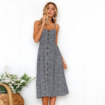 Button Midi Dress - Naturenspires