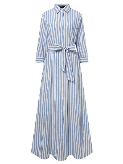 Button-up collared Stripe Dress - Naturenspires