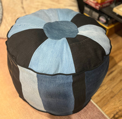 Denim Ottoman Pouf Large - Naturenspires