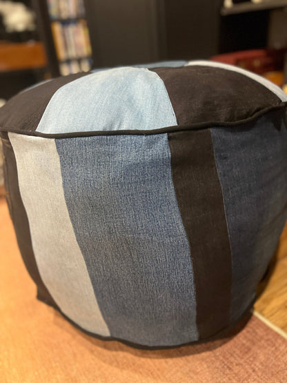 Denim Ottoman Pouf Large - Naturenspires