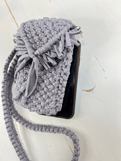 Grey Mini Macrame Purse - Naturenspires