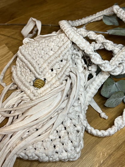 Cream Macramé Purse