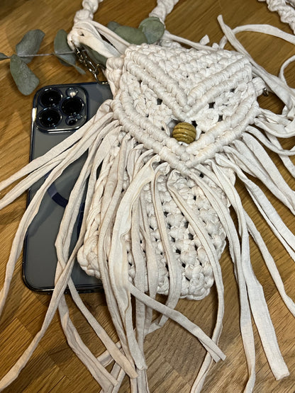 Cream Macramé Purse