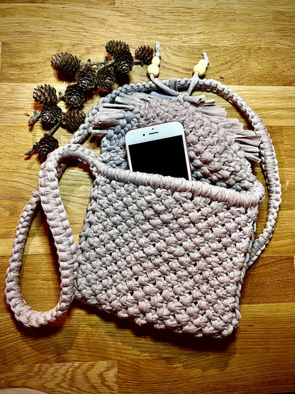 Lite Purple Macrame Purse