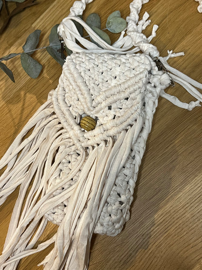 Cream Macramé Purse