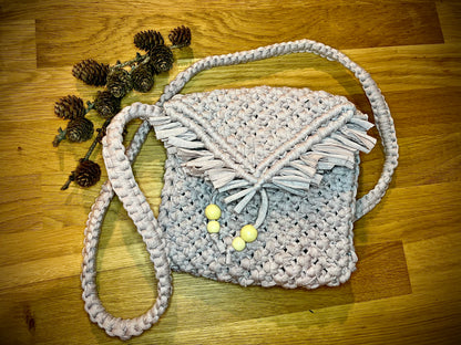 Lite Purple Macrame Purse