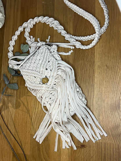 Cream Macramé Purse