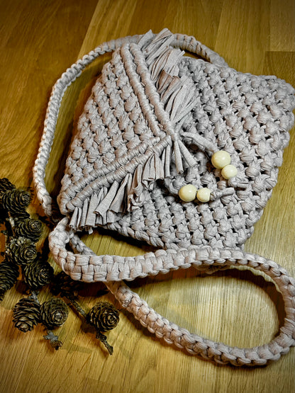 Lite Purple Macrame Purse