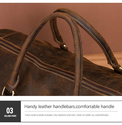 Large Genuine Leather Duffle Bag - Naturenspires