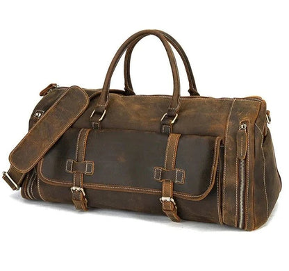 Large Genuine Leather Duffle Bag - Naturenspires