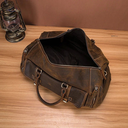 Large Genuine Leather Duffle Bag - Naturenspires