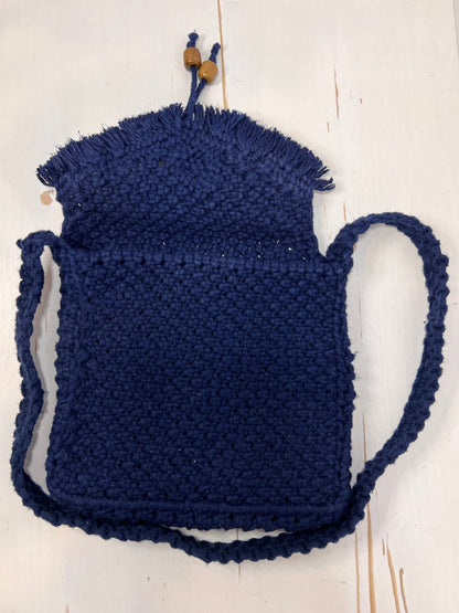 Large Navy Macramé Purse - Naturenspires