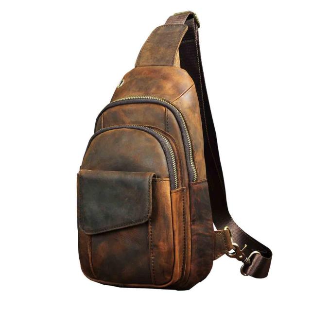 Leather Large sling bag - Naturenspires