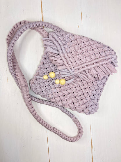 Lite Purple Macrame Purse - Naturenspires