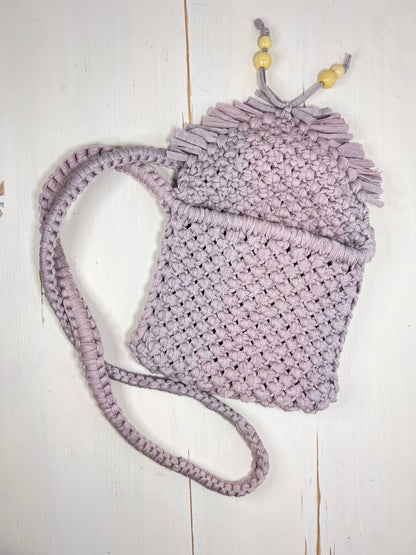 Lite Purple Macrame Purse - Naturenspires