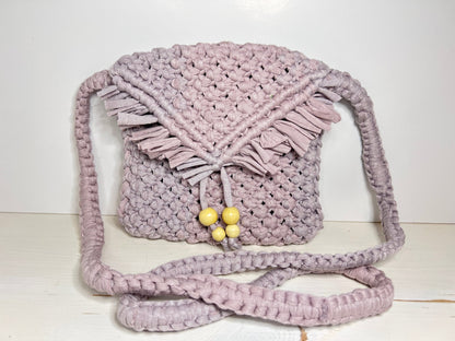 Lite Purple Macrame Purse - Naturenspires