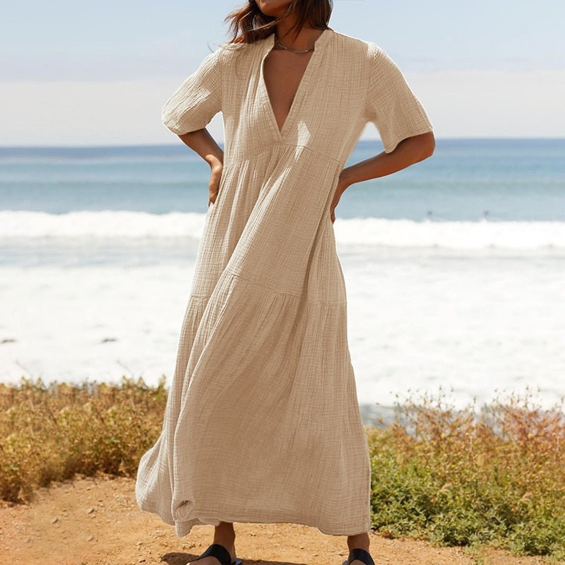 Loose Cotton Gauze Muslin Dress - Naturenspires