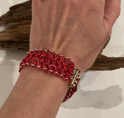 Red Chainmaille Bracelet - Naturenspires