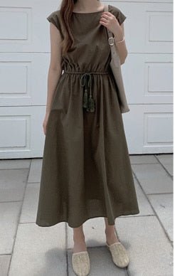 Short Sleeve Cotton Maxi Dress - Naturenspires